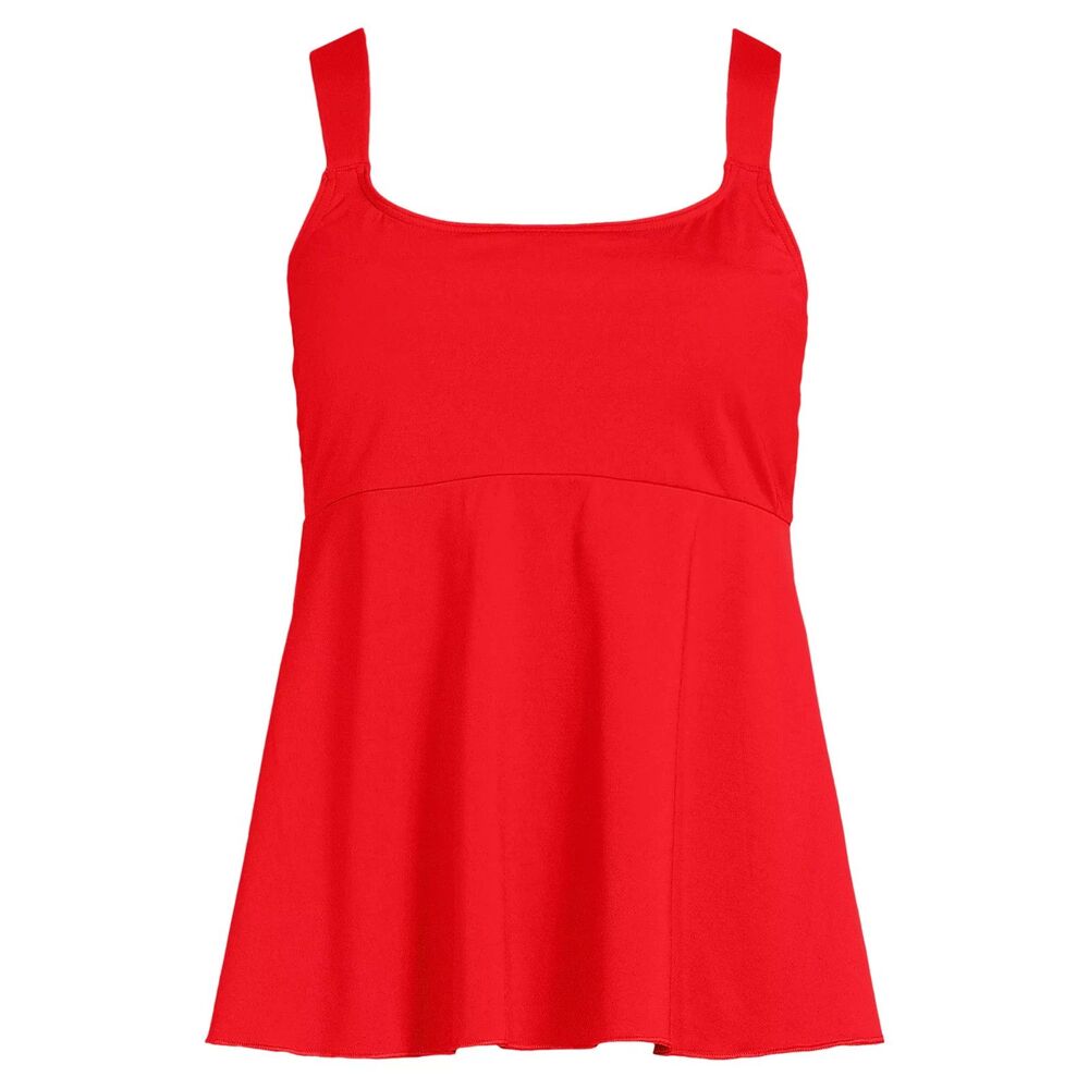 Lands' End Flutter Tankini Swim Top XL Scoop Neck NEW Daylily Red Beach Cruise